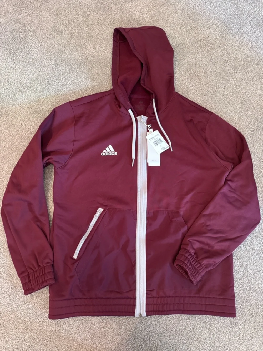 Adidas Full Zip Jacket Hoodie Sz Mens Large Retail $70 NWT